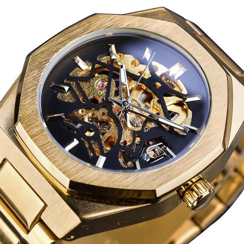 Montre steampunk à cadran hexagonal