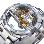 Montre steampunk à cadran transparent