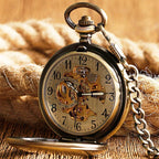 Montre steampunk au format gousset en coffret