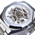 Montre steampunk avec cadran de forme hexagonale