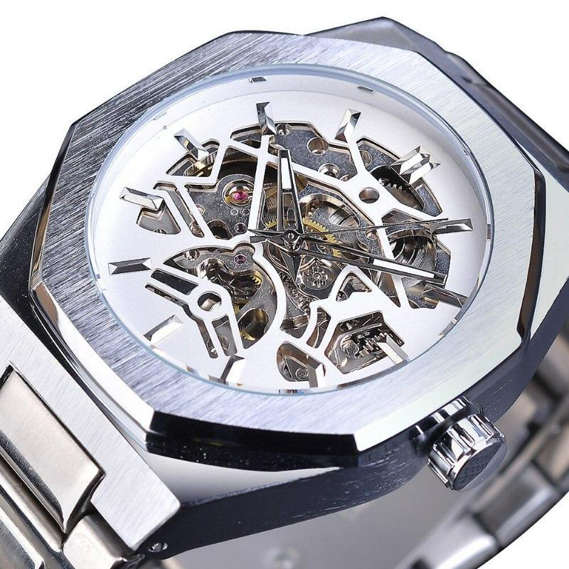 Montre steampunk avec cadran de forme hexagonale