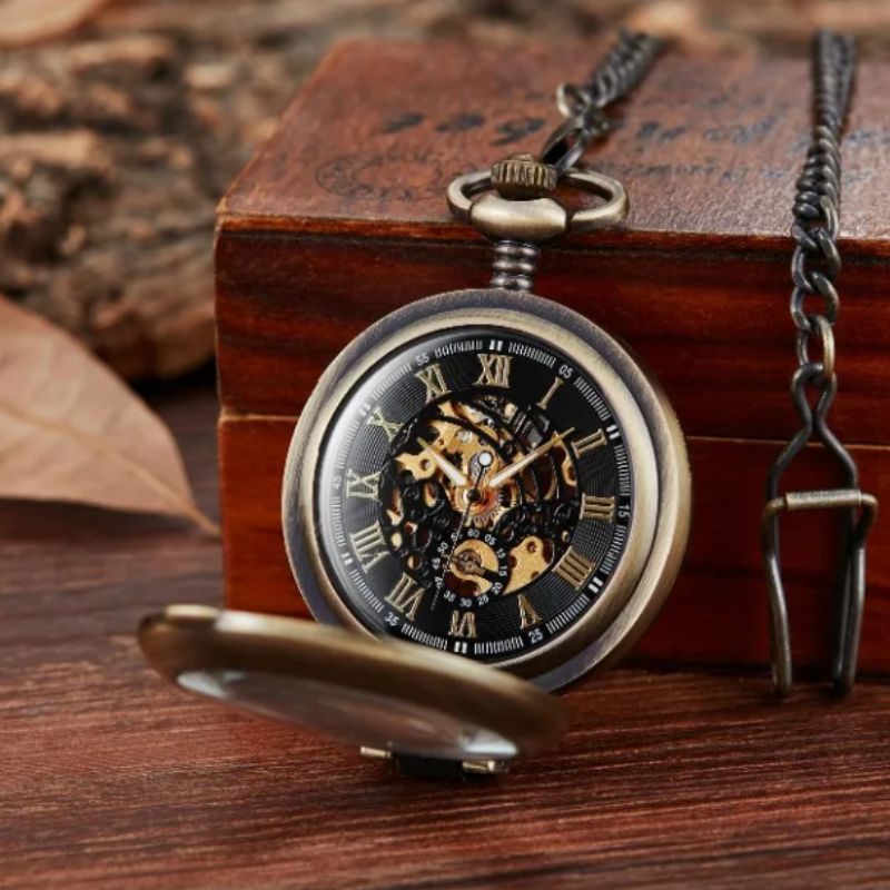 Montre steampunk de poche à mécanisme
