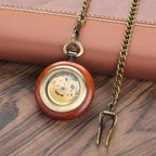 Montre steampunk de poche en bois