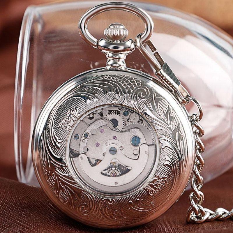 Montre steampunk de poche type Half Hunter