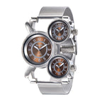 Montre steampunk homme à trois cadrans