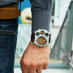 Montre steampunk masculine à fonction boussole