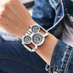 Montre style steampunk homme avec trois cadrans
