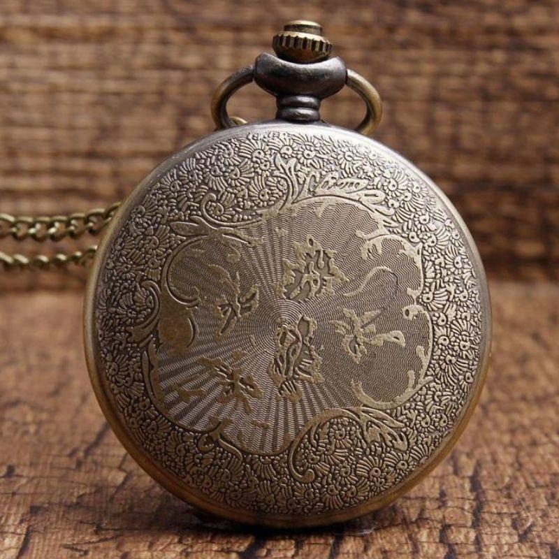 Montre tête de mort de poche