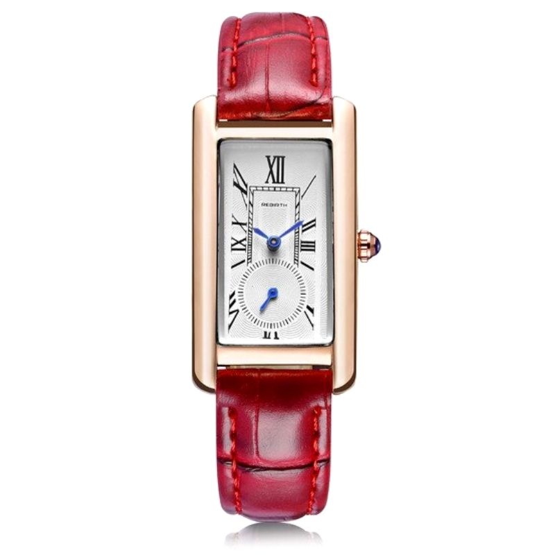 Montre vintage rectangulaire destinée aux femmes