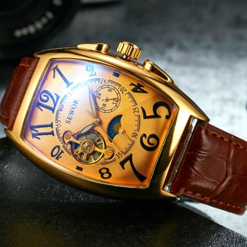 Montre vintage rectangulaire masculine