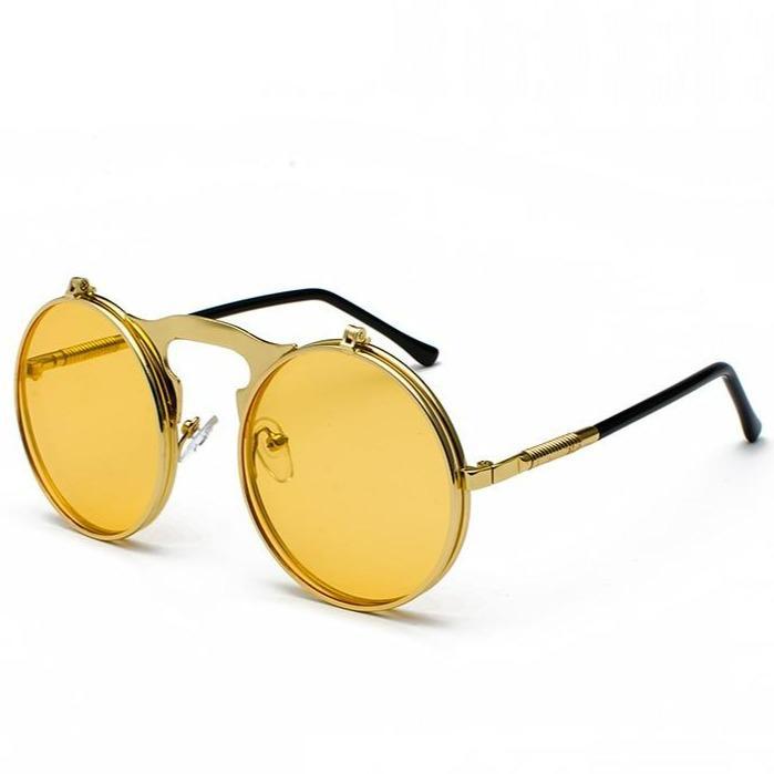 Monture vintage avec verres solaires rabattables