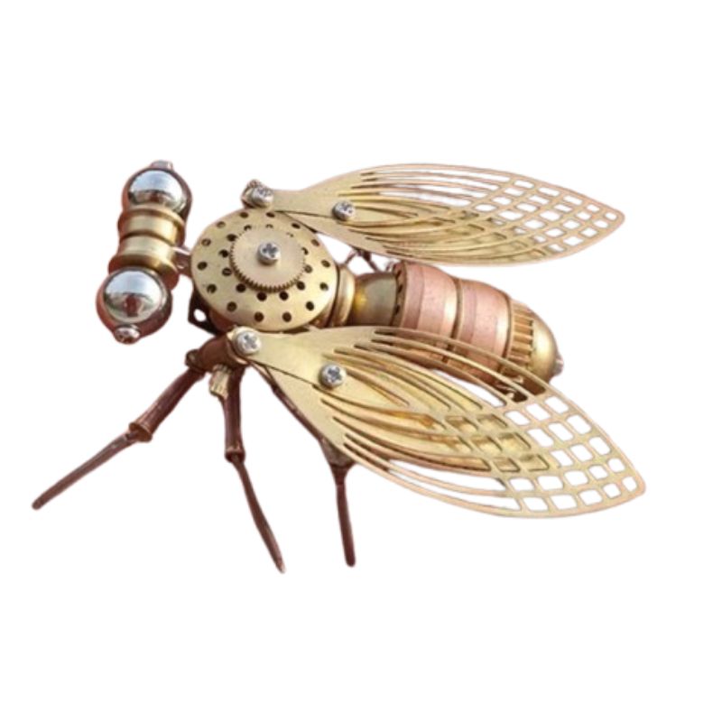 Mouche steampunk en métal