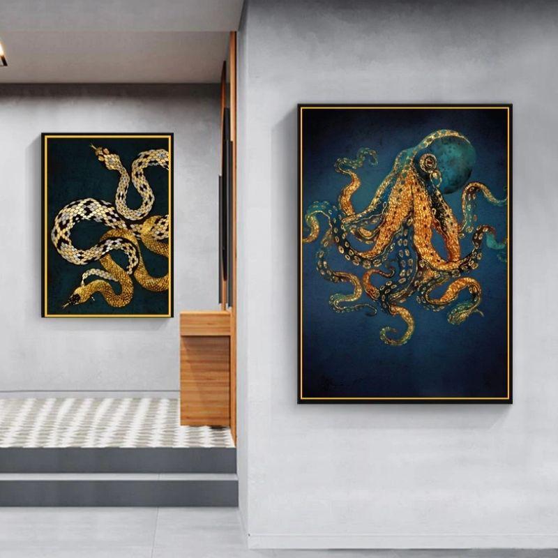 Octopus au style steampunk sur tableau