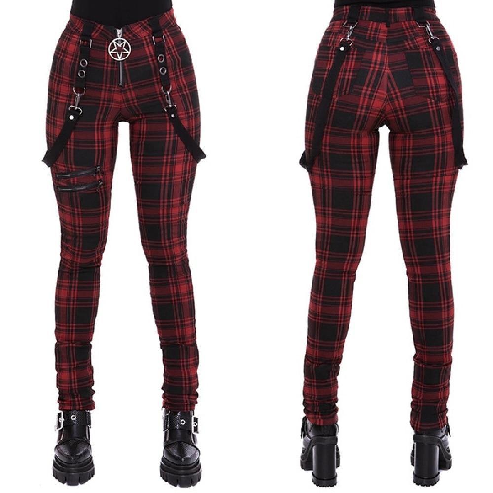 Pantalon à carreaux style steampunk