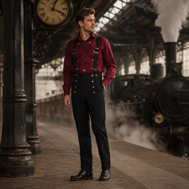 Pantalon à plis pour homme victorien