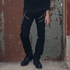 Pantalon avec chaîne au style steampunk gothique