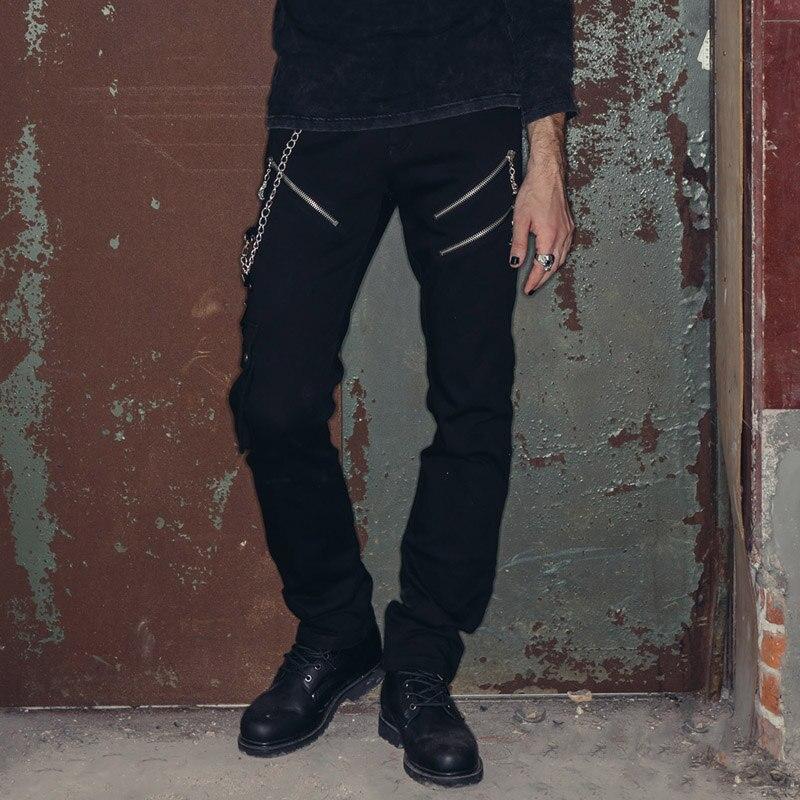 Pantalon avec chaîne au style steampunk gothique