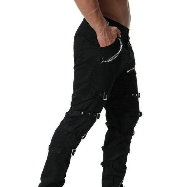 Pantalon cargo orné de chaînes