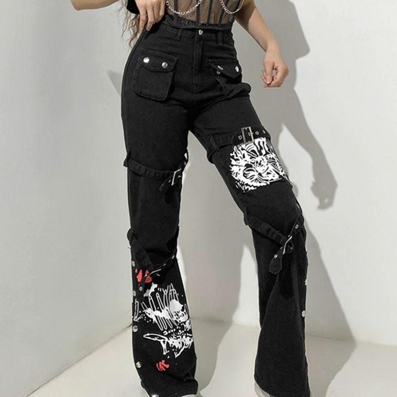 Pantalon cyber gothique d’inspiration steampunk