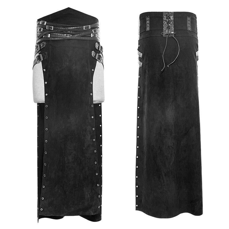 Pantalon effet jupe au style gothique