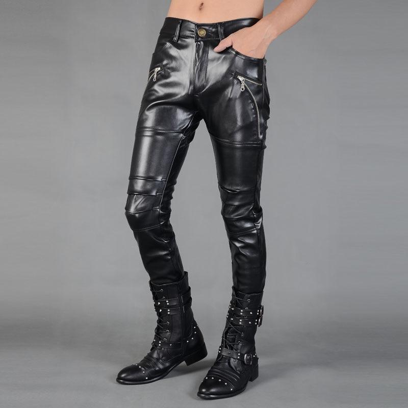 Pantalon en simili style punk