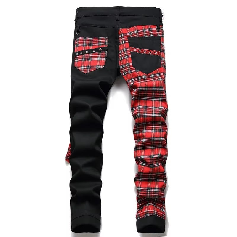 Pantalon gothique au dessin écossais