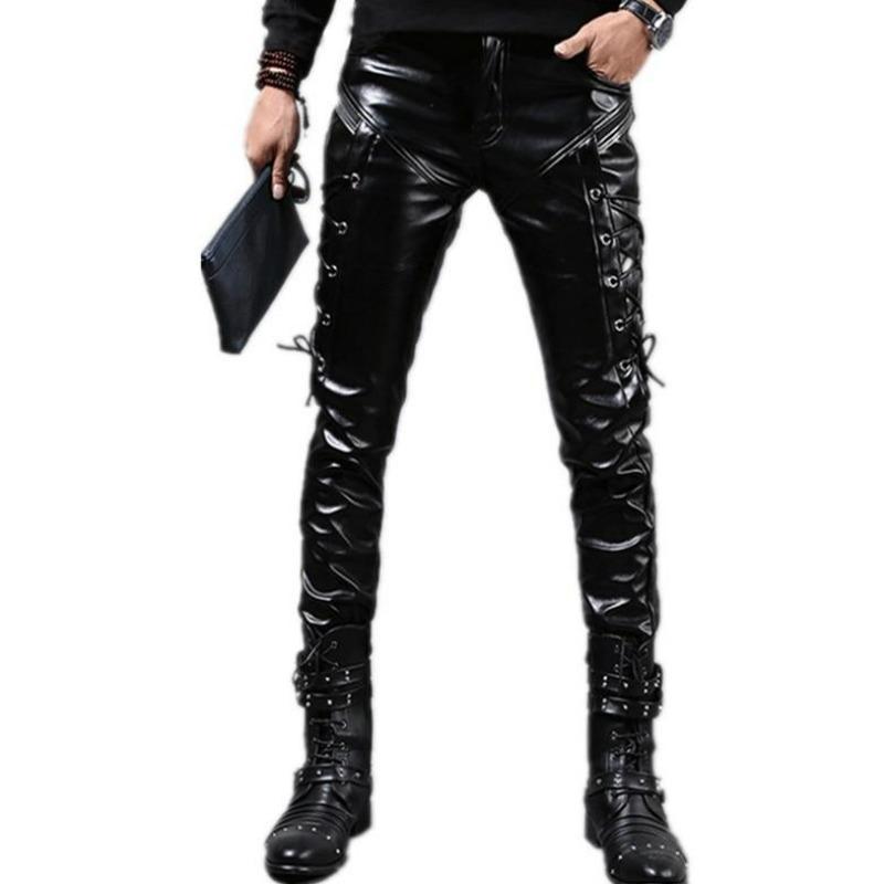 Pantalon gothique en simili pour homme