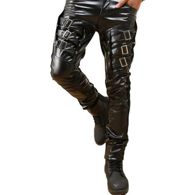 Pantalon gothique homme en simili PU