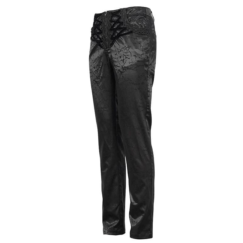 Pantalon gothique noir d’allure victorienne