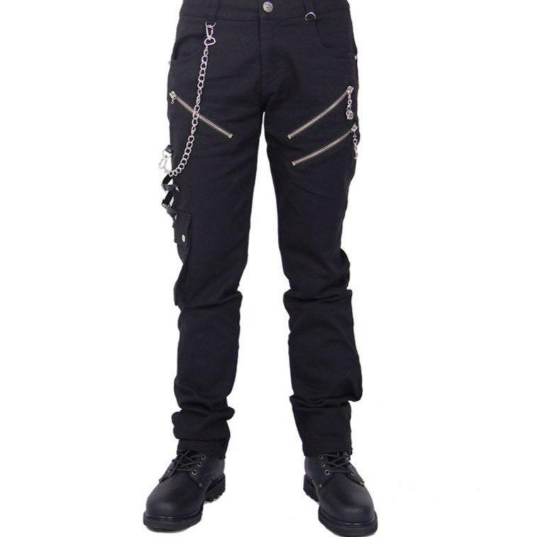 Pantalon gothique steampunk à chaîne