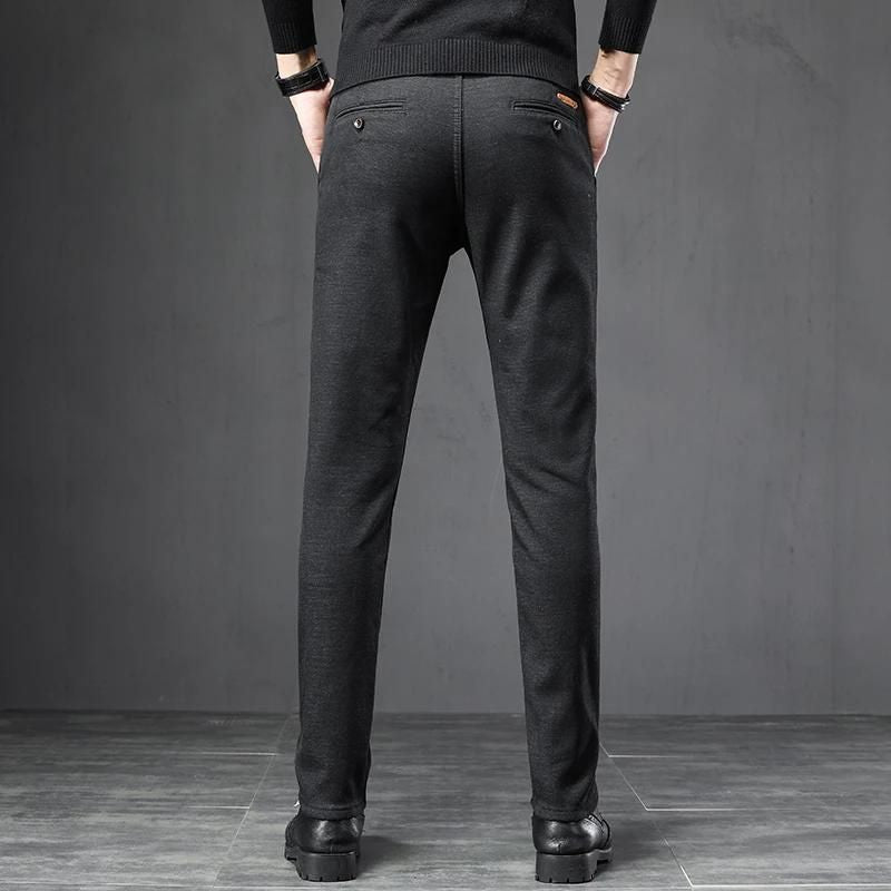 Pantalon homme noir en tweed