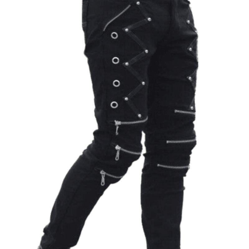 Pantalon homme zippé de style punk