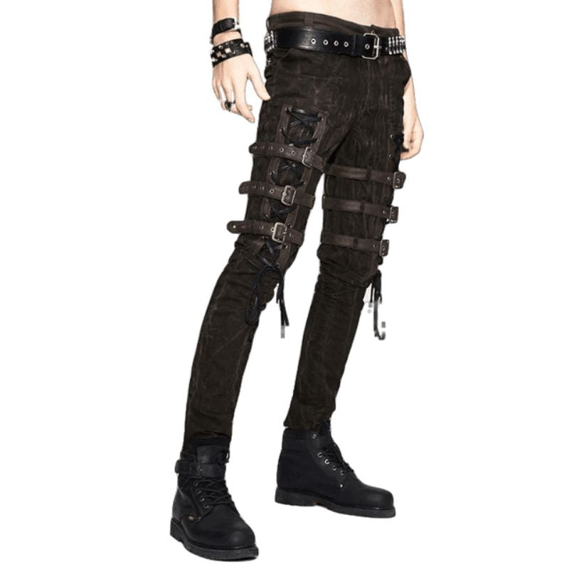 Pantalon marron de style punk