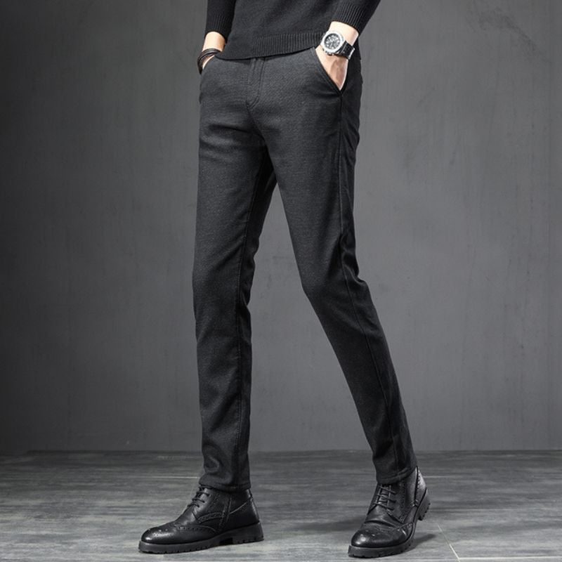 Pantalon masculin en tweed noir