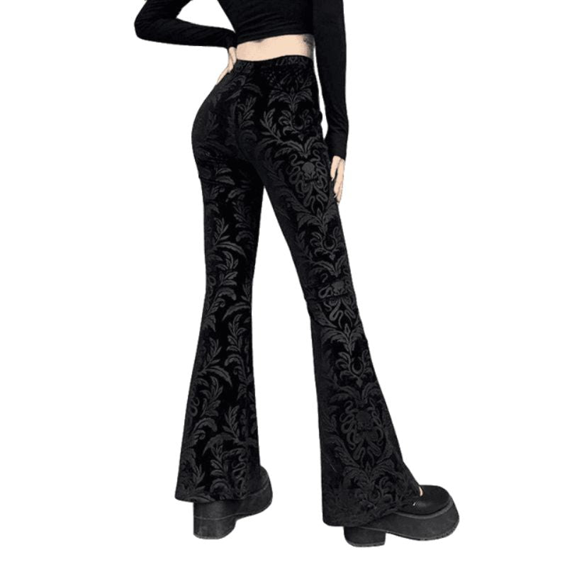 Pantalon noir femme de style gothique
