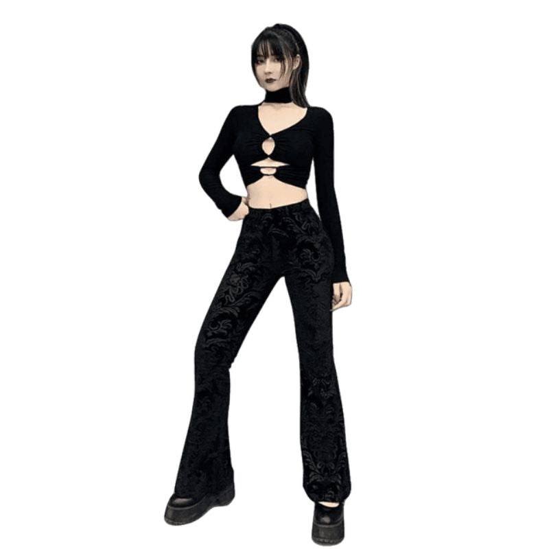 Pantalon pour femme gothique noir