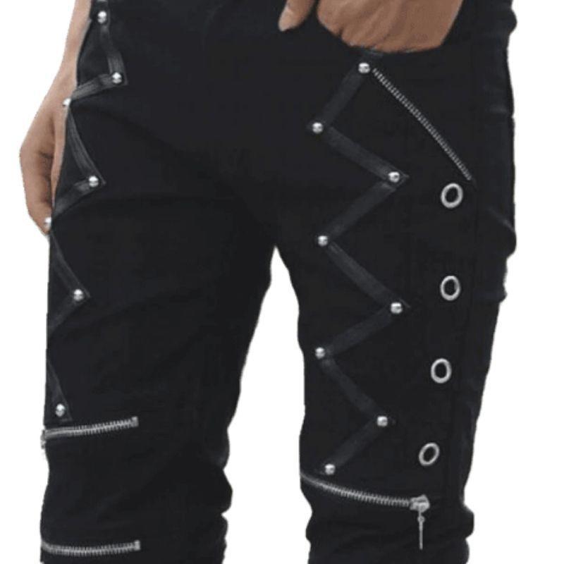 Pantalon pour homme à zip punk