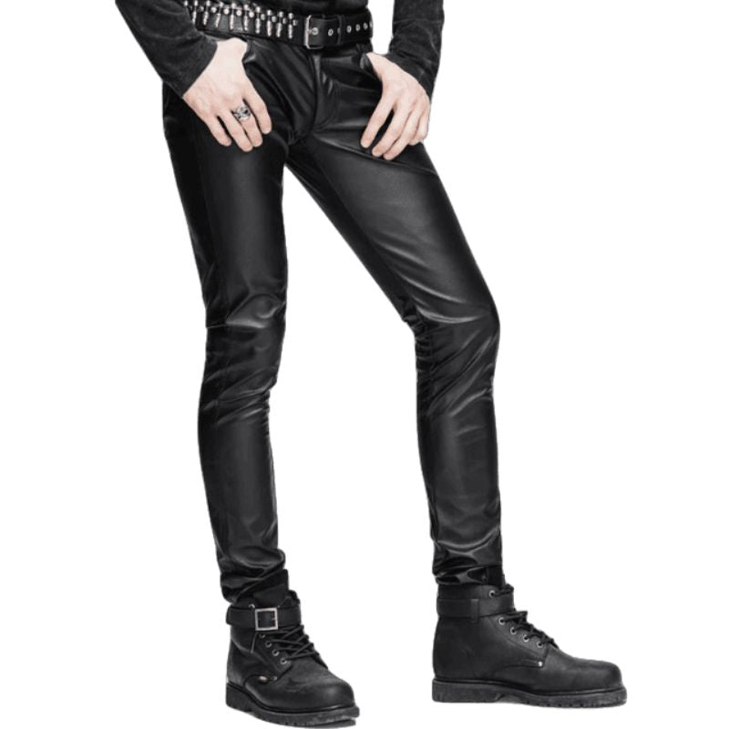 Pantalon rock en simili pour homme