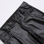 Pantalon simili PU noir destiné aux hommes