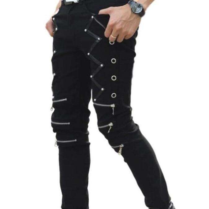 Pantalon zippé punk pour homme