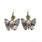 Papillons steampunk en boucles d'oreilles