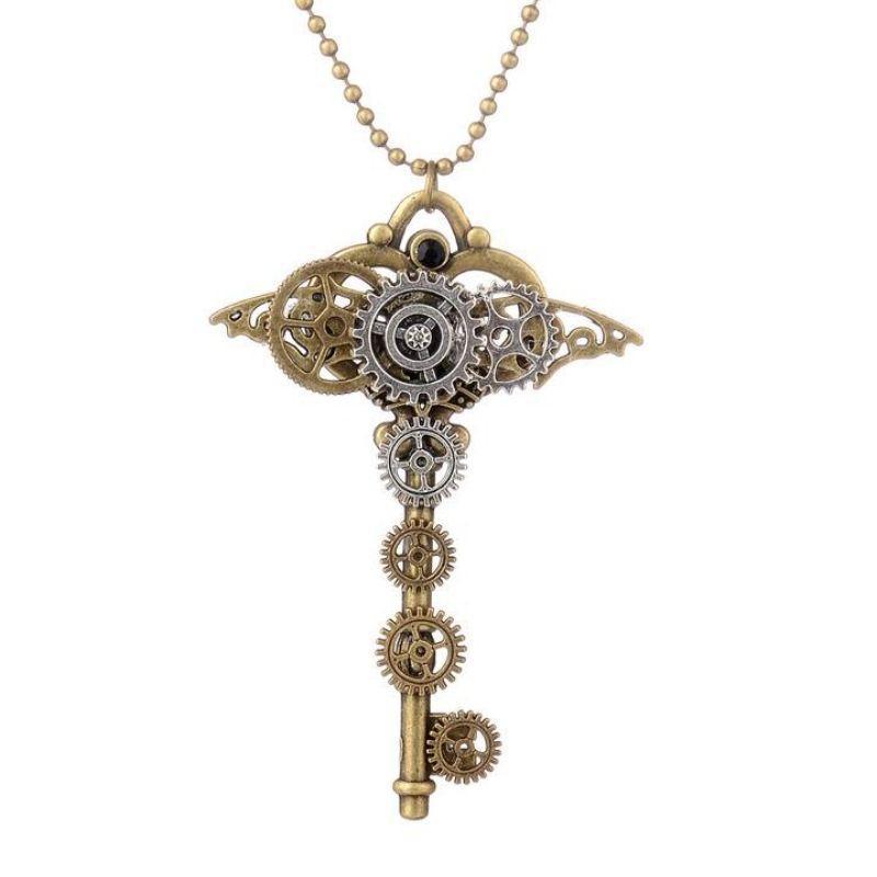 Pendentif steampunk en forme de clé