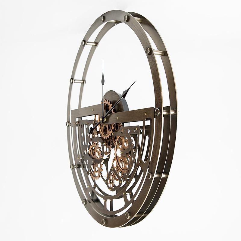 Pendule murale industrielle style steampunk