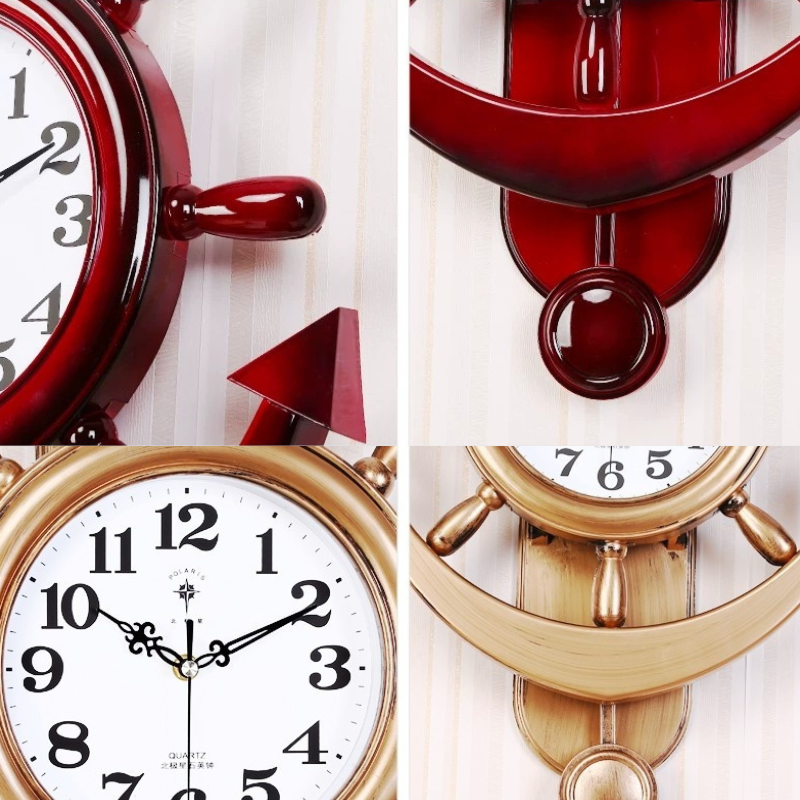 Pendule steampunk au design de gouvernail