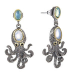 Pieuvre steampunk en boucles d’oreilles