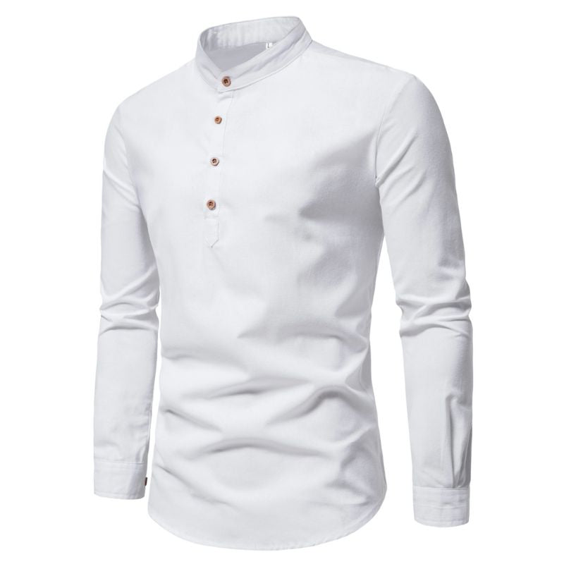Polo manches longues avec col Mao