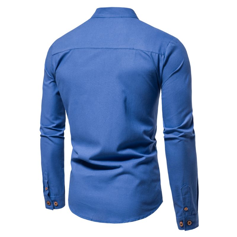 Polo manches longues doté d’un col Mao