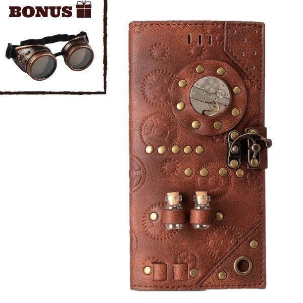 Portefeuille d'inspiration steampunk