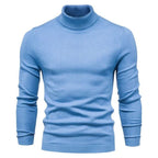 Pull homme coupe slim à col roulé