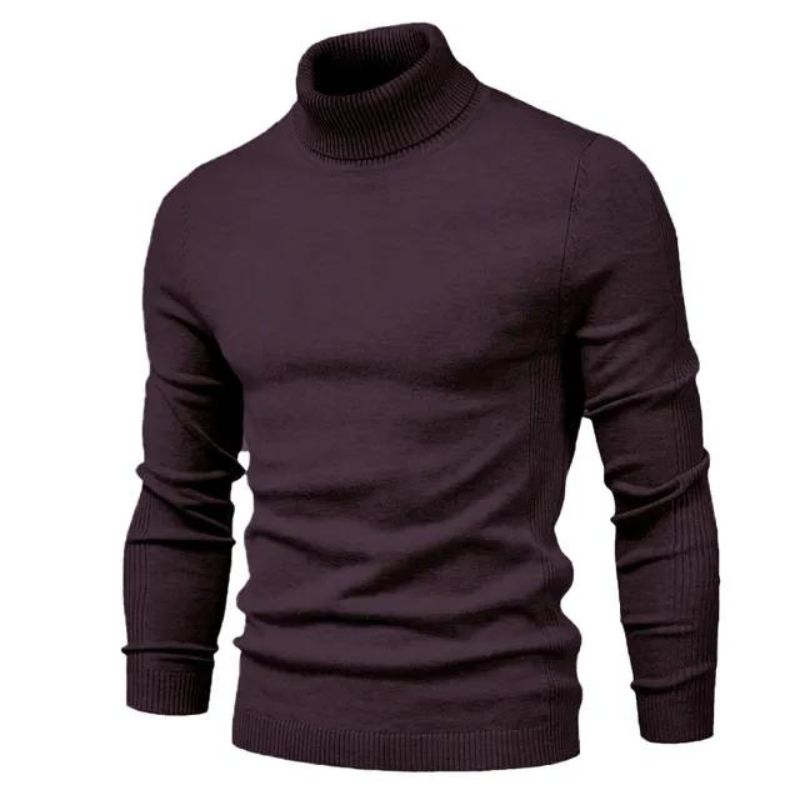 Pull homme près du corps à col roulé